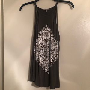 Olive flowy mandala tank